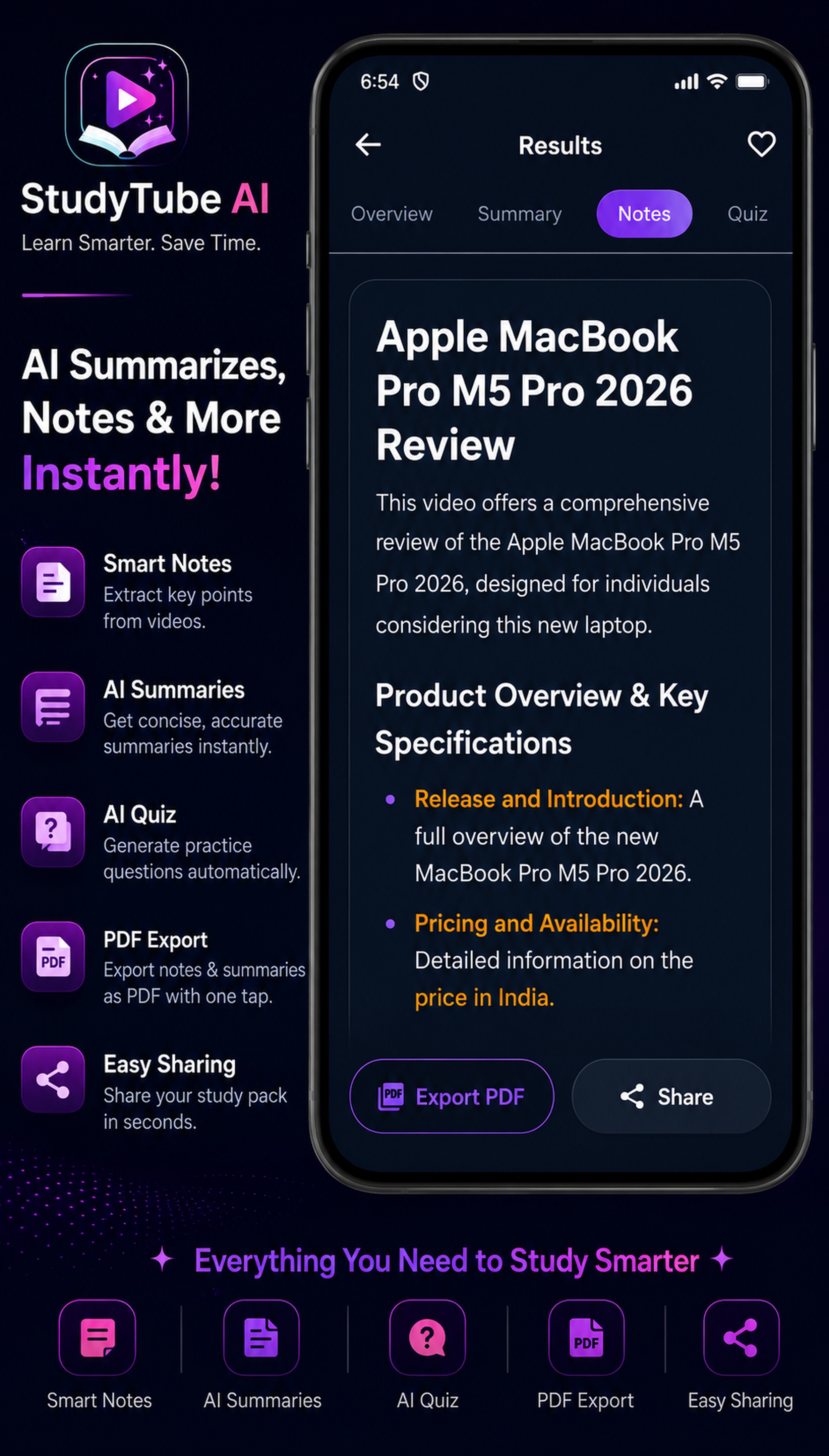 AI Notes Screen